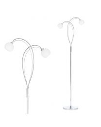 Soni Floor Lamp, Chrome with close up