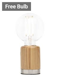 Theo Wooden Table Lamp, Ash thumbnail