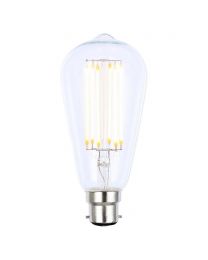 6W LED BC B22 Vintage Filament Teardrop Bulb, Clear