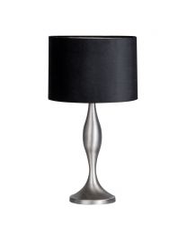 Calais Spun Metal Lamp with Black Shade, Antique Pewter