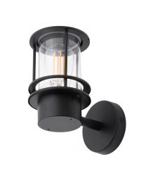 Canis Miners Style Outdoor Wall Lantern, Black