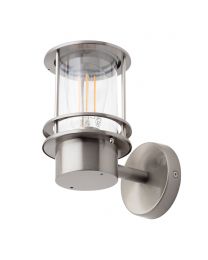 Canis Miners Style Outdoor Wall Lantern, Stainless Steel