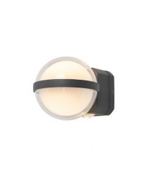 Char Up and Down LED CCT Outdoor Globe Wall Light, Anthracite