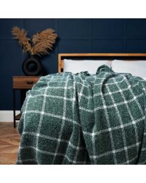 Chequers Throw, Green Styled on Bed
