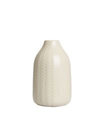 Chevron Ceramic Vase, Cream