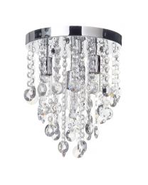 Cirrus Small Bathroom Flush Ceiling Light, Chrome