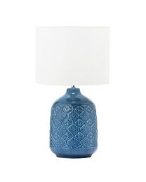 Cosgrove Patterned Ceramic Table Lamp, Cobalt Blue