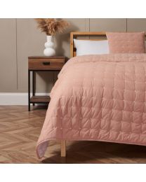 Cross Stitch Quilted Bedspread, Pink