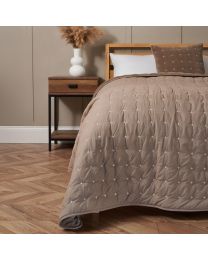 Cross Stitch Quilted Bedspread, Taupe