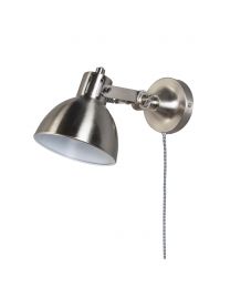 Daria Plug In Wall Light, Satin Nickel