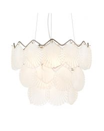 Ellie Glass Disc 3 Tier Chandelier, Frosted