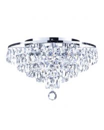 Elsa Small Crystal Diamond Effect Flush Ceiling Light, Chrome