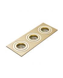 Faina Adjustable Triple Squared Recessed Downlight, Brass