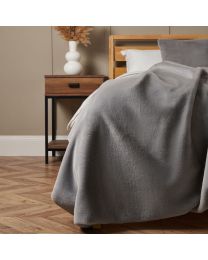 Faux Fur Throw with Velvet Backing, Grey