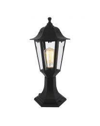 Ferris Outdoor Polycarbonate Short Post Lantern, Black