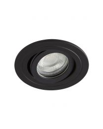 Fion Circular IP65 Tiltable Downlight, Matte Black