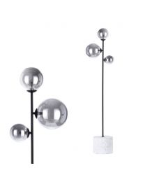 Forella Floor Lamp, Satin Black with close up