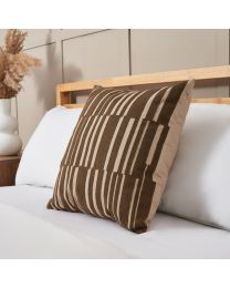 Geo Woven Jacquard Cushion, Brown