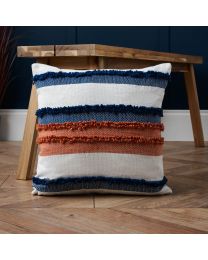 Global Blend Tufted Cushion, Multicoloured by coffee table on floor