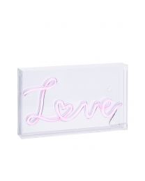 Glow LED Love Acrylic Neon Style Light Box, Pink