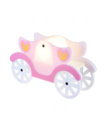 Glow Princess Carriage LED Table Lamp, Pink & White