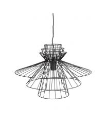 Grace Large Wire Frame Ceiling Pendant, Black