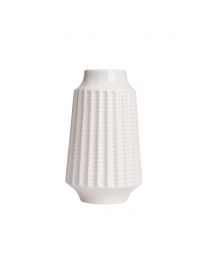 Grooved Ceramic Vase, Cream
