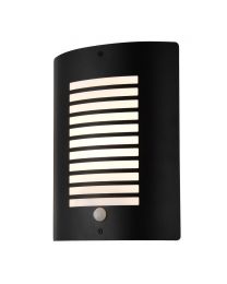 Hale Panel Slatted Wall Lantern With PIR, Black