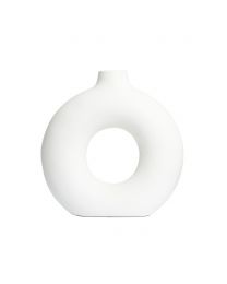 Holey Ceramic Vase, White