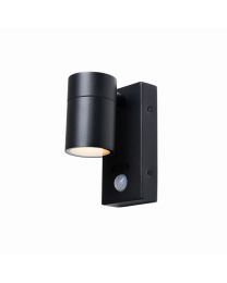 Jared Outdoor Up or Down Wall Light with PIR Sensor, Black