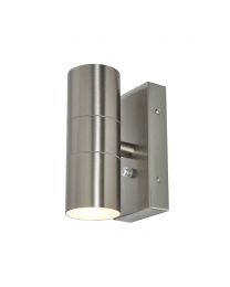 Jared Outdoor Up and Down Wall Light with Photocell, Stainless Steel