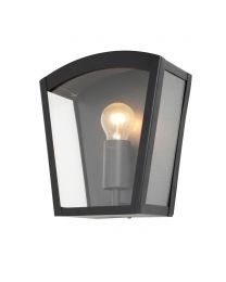 Kerr Outdoor Lantern Curved Wall Light, Black