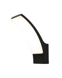 Klaus Outdoor Curved LED Wall Light, Black