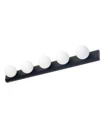 Lara 5 Light Bathroom Wall Light, Matte Black