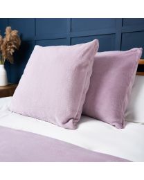 Large Microfleece Cushion, Heather Styled on Bed