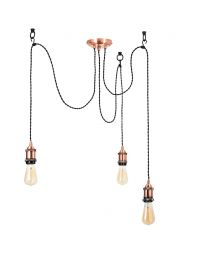 Laura 3 Light Ceiling Pendant, Antique Copper