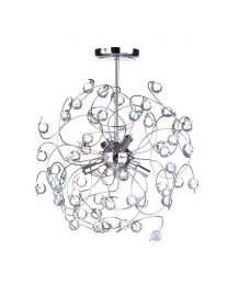 Lila Sputnik Flush Ceiling Light, Chrome