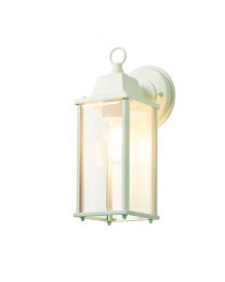 Lille Outdoor Bevelled Glass Wall Light Lantern, Mint Green