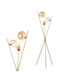 Lincoln Tripod Floor Lamp, Satin Brass