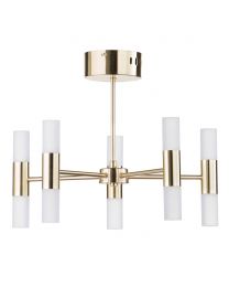 Lois 10 Light Semi Flush Ceiling Light, Brass