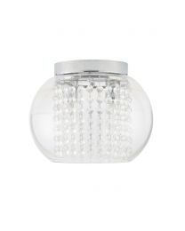 Lucia Cloche Bathroom Flush Ceiling Light, Chrome