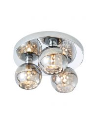 Lucia Small Bathroom Flush Ceiling Plate, Smoke