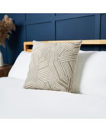 Luxury Chevron Cushion with Velvet, Natural Styled on Bed
