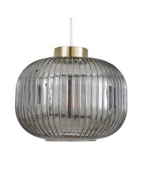 Lyna Easyfit Smoked Glass Shade, Satin Brass