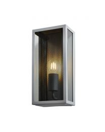 Marco Outdoor Box Light with Black Mesh, Silver