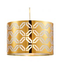 Metallic Lasered Easyfit Shade, Brass lit on white