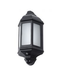 Milne Outdoor LED Half Wall Lantern with Photocell, Black