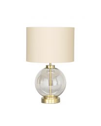 Mini Metro Champagne Glass Sphere Table Lamp, Satin Brass