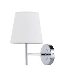 Mira Wall Light with Natural Shade, Chrome