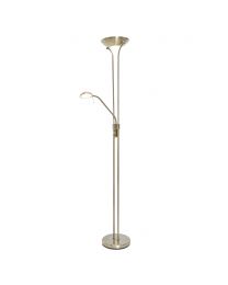 Mother and Child LED Floor Lamp, Antique Brass